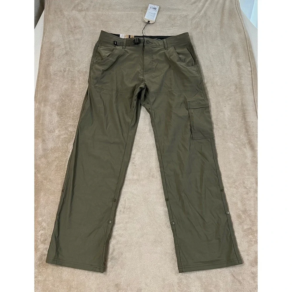Prana Stretch Zion Pant II Men's 32x30 Slate Green Relaxed Straight Leg $95 NEW